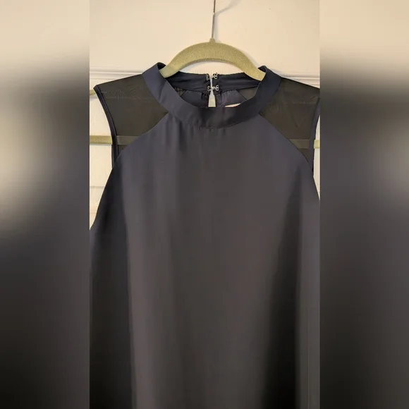 Charlotte Russe Navy Sleeveless Dress with Black Lace Accents - Picture 3 of 5